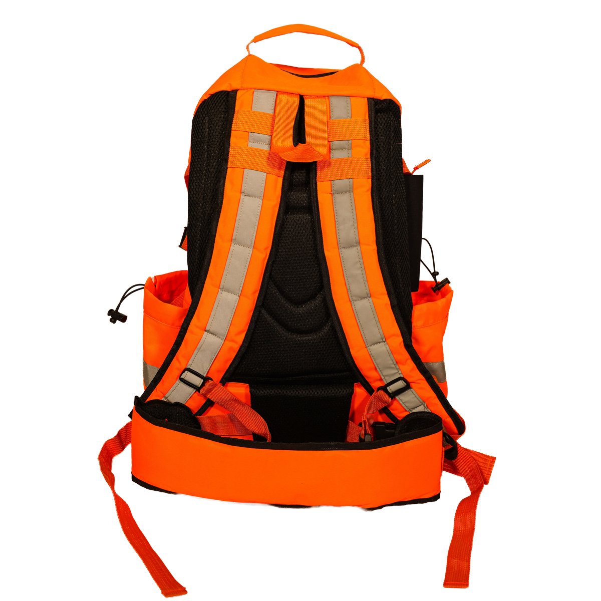 BK-HV-2522 rear view: ergonomic padded harness with sternum strap and hip straps